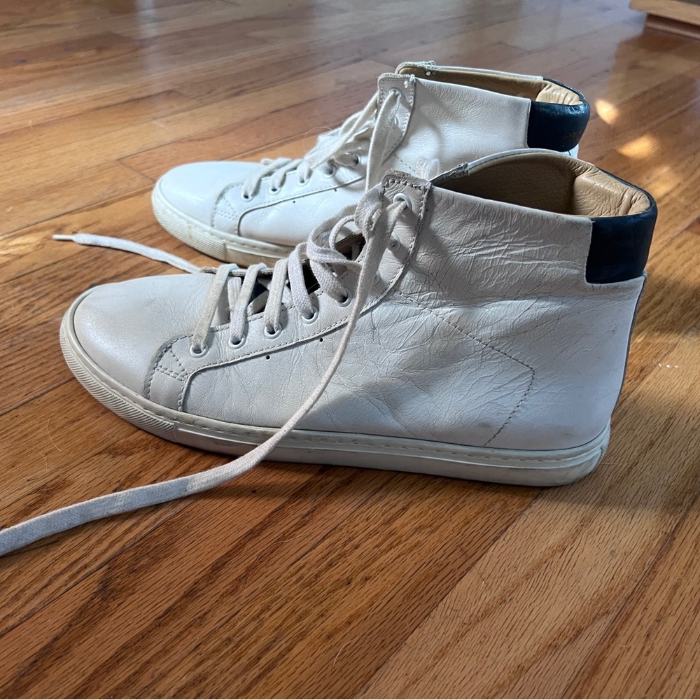 White Leather High-Top Sneakers